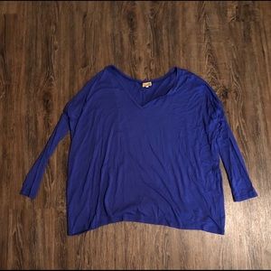 Blue Piko V-Neck